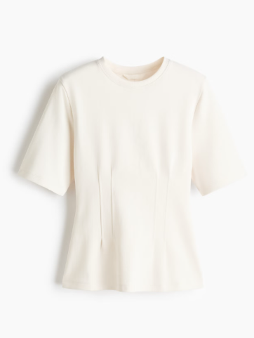 Waisted interlock T-shirt